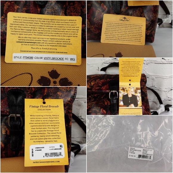 'PATRICIA NASH' 'VATONI'  BAG CONVERTIBLE LEATHER BACKPACK - Picture 14 of 16